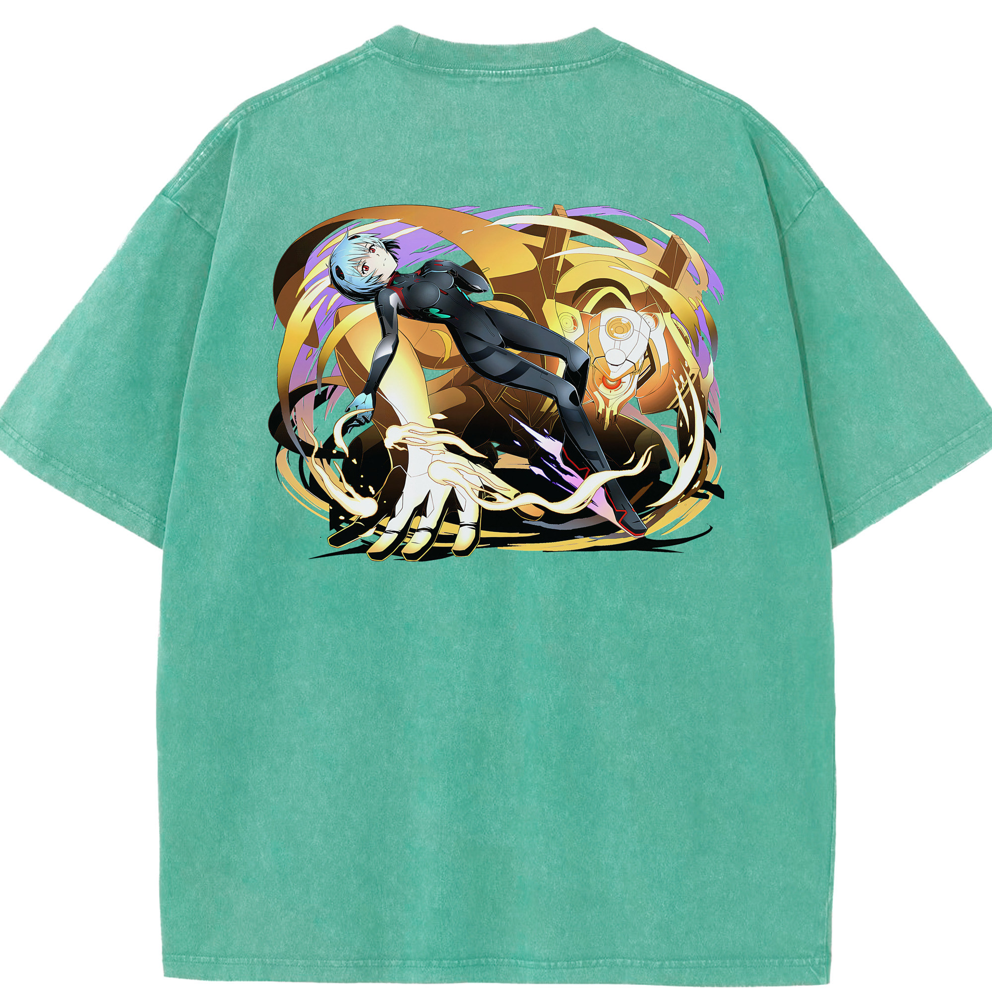 （画像用） EVA 新世紀エヴァンゲリオン 綿100% ヴィンテージ風 半袖Tシャツ（背面プリント）